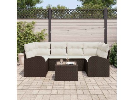 Sada zahradních pohovek Hnědá 55 x 55 x 37 cm polyratan 3345938