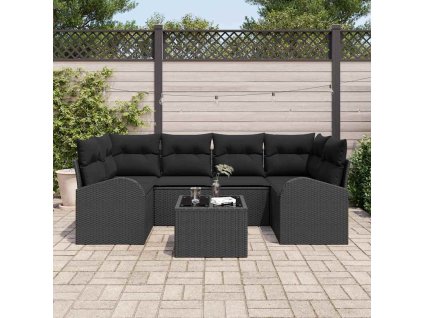 Sada zahradních pohovek Černá 55 x 55 x 37 cm polyratan 3345943