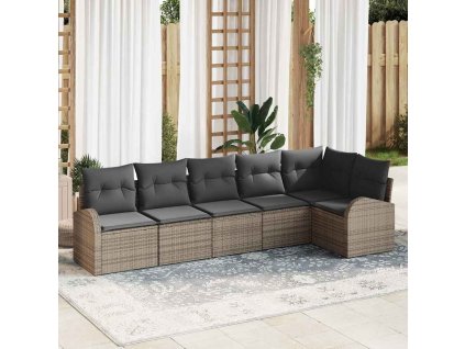 Sada zahradních pohovek Šedá polyratan 3346059