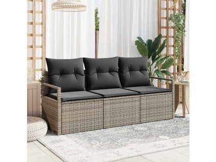 Set pohovek 3 pcs Šedá polyratan 3346239