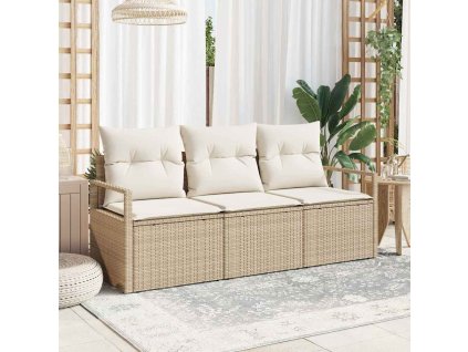Set pohovek 3 pcs Béžová polyratan 3346241