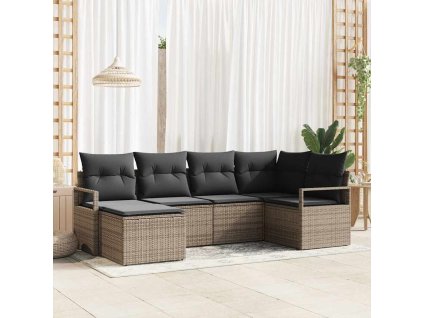 Set pohovek 6 pcs Šedá polyratan 3346449