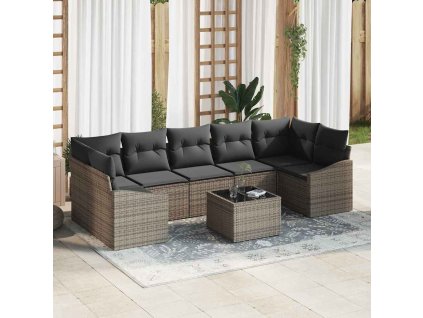 Set pohovek s polštářem Šedá 55 x 55 x 37 cm polyratan 3346639