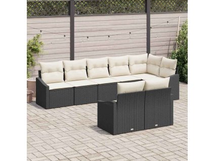 Set pohovek s polštářem 8 pcs Černá polyratan 3346767
