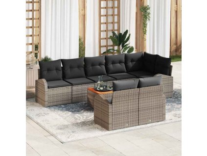 Sada zahradních pohovek 9 pcs Šedá Poly ratan 3347594