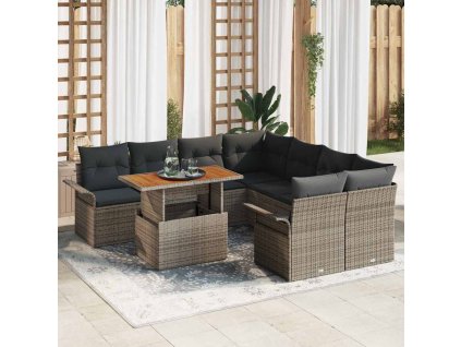 Sada zahradních pohovek s polštářem Šedá 3349313