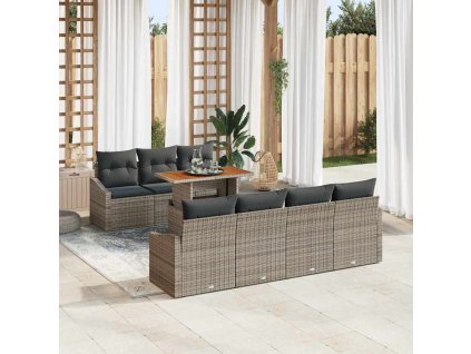 Zahradní jídelní souprava Šedá a hnědá 100 x 55 x 73 cm 3349796