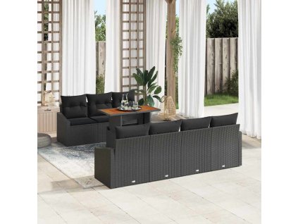 Zahradní jídelní souprava Černá a hnědá 100 x 55 x 73 cm 3349799