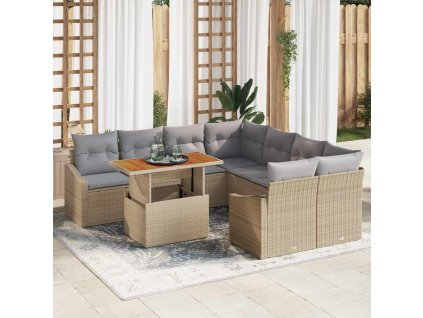 Zahradní jídelní souprava Beige a šedá 100 x 55 x 73 cm 3349818