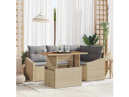 Zahradní jídelní souprava Beige a šedá 100 x 55 x 73 cm 3349832