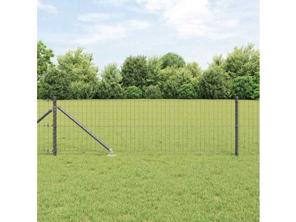 Plot s sloupkem Šedá 0,6 x 25 m Ocel a PVC 3350672