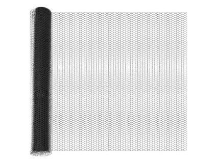 Plotový sloupek. Šedá 25 x 1,4 m (25 mm síť) Ocel a PVC 3353244