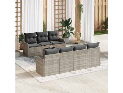 Sada zahradních pohovek 8 pcs Světlá šedá a tmavá šedá 3354281