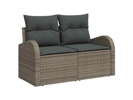 Sada zahradních pohovek s úložištěm 6 pcs Šedá polyratan 3354588