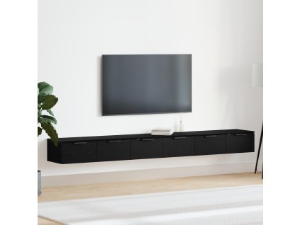 nástěnné skříně 2 ks Černý dub 102x30x20 cm Kompozitní dřevo 3333075