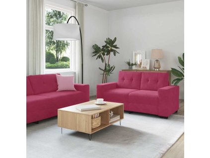 Pohovka 3 pcs Větrná červená Lněná směs 3324643