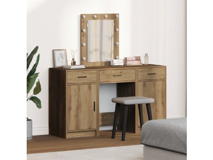 3dílná souprava toaletního stolku s LED Artisan Oak z umělého dřeva 3334262