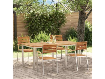 Zahradní jídelní souprava 5 pcs Hnědá Masivní akátové dřevo 3334777