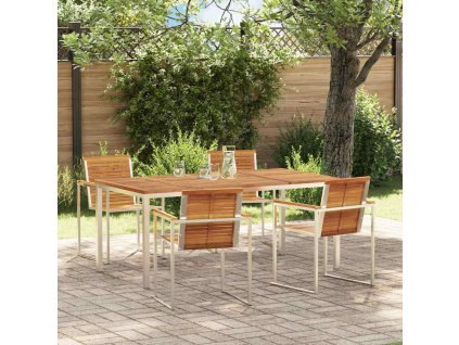 Zahradní jídelní souprava 5 pcs Hnědá Masivní akátové dřevo 3334809