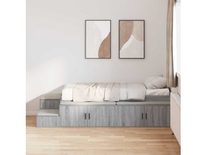 Rám postele s úložným prostorem s úložištěm Šedá Sonoma 80 cm 3335578