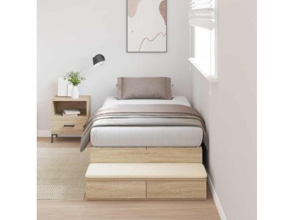 Rám postele s úložným prostorem se zásuvkou Sonoma dub 80 cm 3335599