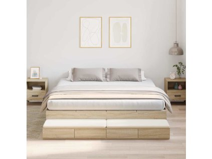 Rám postele s úložným prostorem se zásuvkou Sonoma dub 200 cm 3335623
