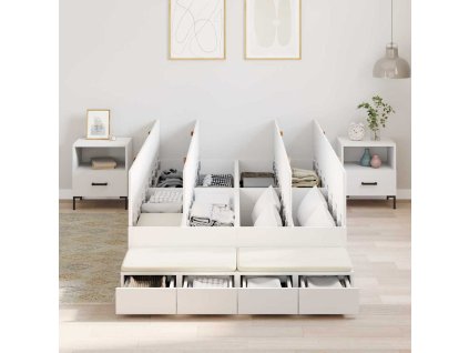Rám postele s úložným prostorem Bílá 120 cm kompozitní dřevo 3335629