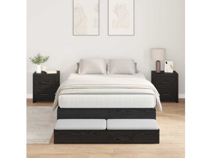 Rám postele s úložným prostorem se zásuvkou Černý dub 120 cm 3335630