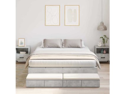Rám postele s úložným prostorem Betonově šedá 160 cm 3335656