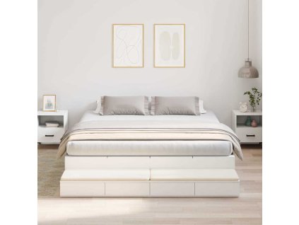Rám postele s úložným prostorem Bílá 180 cm kompozitní dřevo 3335661