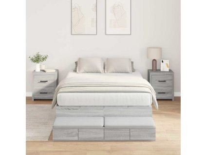 Rám postele s úložným prostorem se zásuvkou Šedá Sonoma 120 cm 3335690