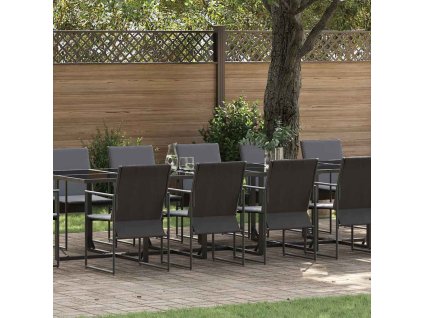 Zahradní jídelní souprava 13 pcs Černá Ocel 3335862