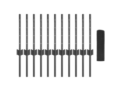 Plot s sloupkem Šedá 0,4 x 25 m Ocel a PVC 3336581