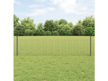 Šedý svařovaný drátěný plot s 22 U sloupky 0,5x50 m ocel 3336623