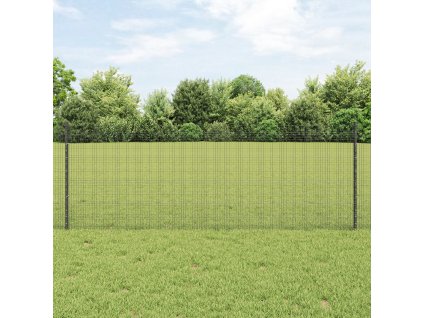 Svařovaný drátěný plot s 22 U sloupky Šedý 0.8x50 m Ocel 3336629