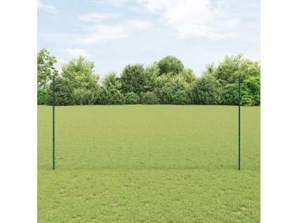 Plotové sloupky vidaXL 11 ks U-Channel zelené 150 cm ocel, Šestiúhelníkový plot vidaXL zelený 1,5x50 m ocel 3336765
