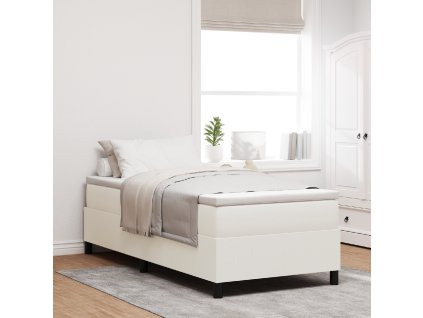 Postel Box Spring Krémová Jednolůžková Manšestr 3337384