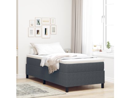 Postel s box springem s matrací Tmavě šedá 100 x 200 cm Corduroy látka 3337448