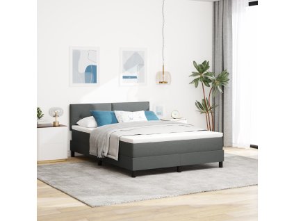 Postel s boxspringem a matrací tmavě šedá 160x200 cm látka 3338700