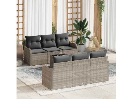 Sada zahradních pohovek Světle šedá 55 x 55 x 37 cm polyratan 3345592