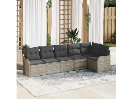 Sada zahradních pohovek Světle šedá polyratan 3345722