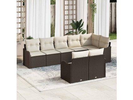 Sada zahradních pohovek Hnědá polyratan 3345748