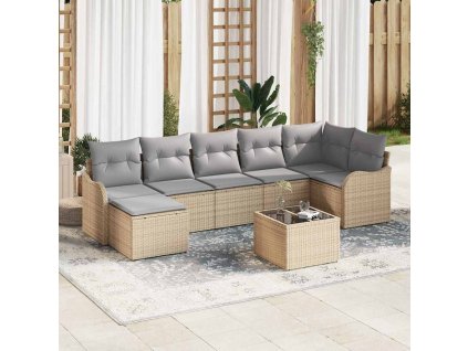 Sada zahradních pohovek Béžová polyratan 3345800