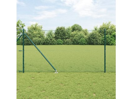 Hexagonální plot vidaXL Zelený 1,2x100 m Ocel, Plotové sloupky vidaXL s hrotem 13 ks Ø32 mm 140 cm Pozinkovaná ocel 3353170