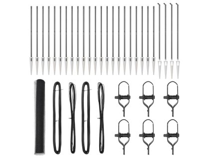 Plotový sloupek. Šedá 50 x 1,2 m (25 mm síť) Ocel a PVC 3353276