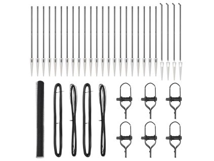 Plotový sloupek. Šedá 50 x 1,6 m (25 mm síť) Ocel a PVC 3353288