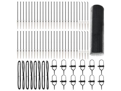 Hexagonální oplocení Šedé 0.4x100 m Ocel, VidaXL sloupky oplocení s hrotem 13 ks Ø32 mm 60 cm pozinkovaná ocel 3353291
