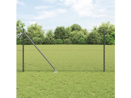 Hexagonální plot vidaXL Šedý 1x100 m Ocel, Plotové sloupky vidaXL s hrotem 13 ks Ø32 mm 120 cm Pozinkovaná ocel 3353307