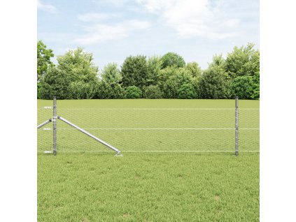 Hexagonální plot vidaXL 0,5x50 m Pozinkovaná ocel, Sloupky na plot vidaXL s hrotem 13 ks Ø32 mm 80 cm Pozinkovaná ocel 3353401
