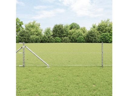 Hexagonální plot vidaXL 0.6x50 m Pozinkovaná ocel, Plotové sloupky vidaXL s hrotem 13 ks Ø32 mm 80 cm Pozinkovaná ocel 3353406